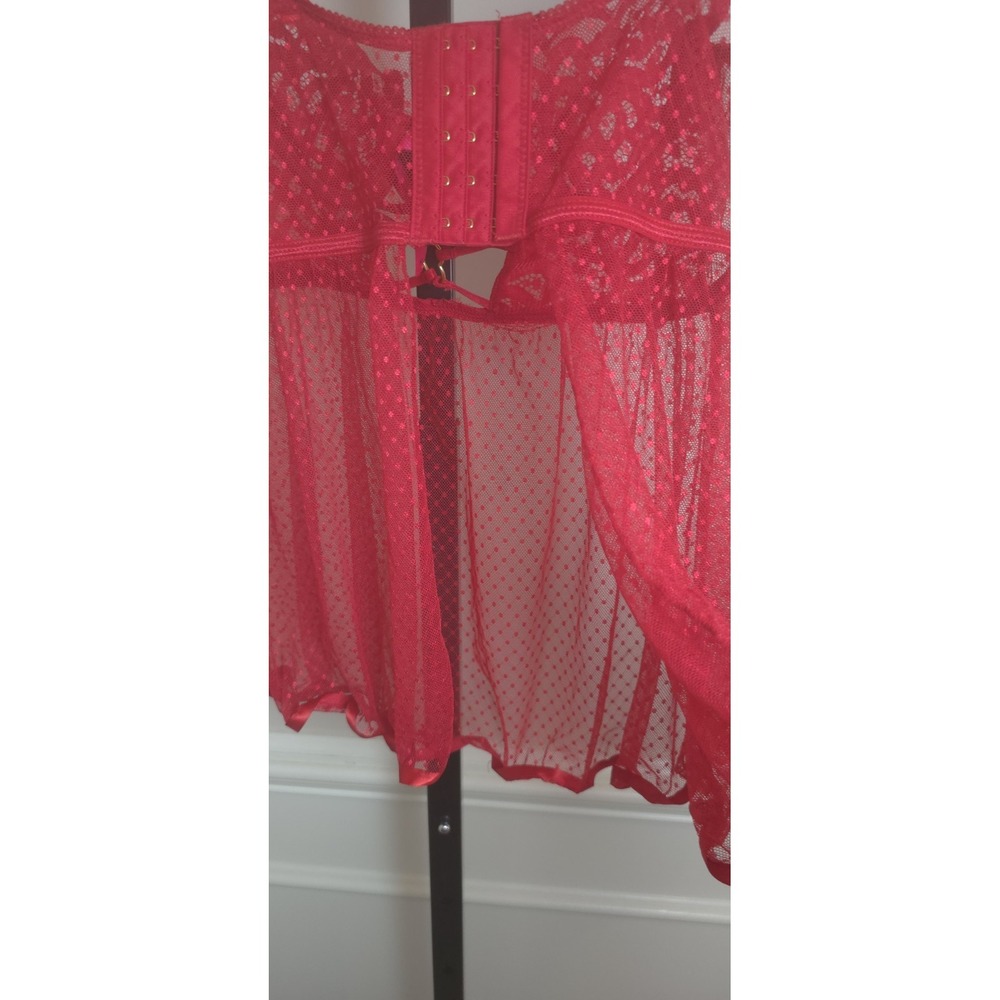 Seven Til Midnight Midnight Women's M Red Lace‎ Lingerie push up bra sheer lace - Picture 14 of 15